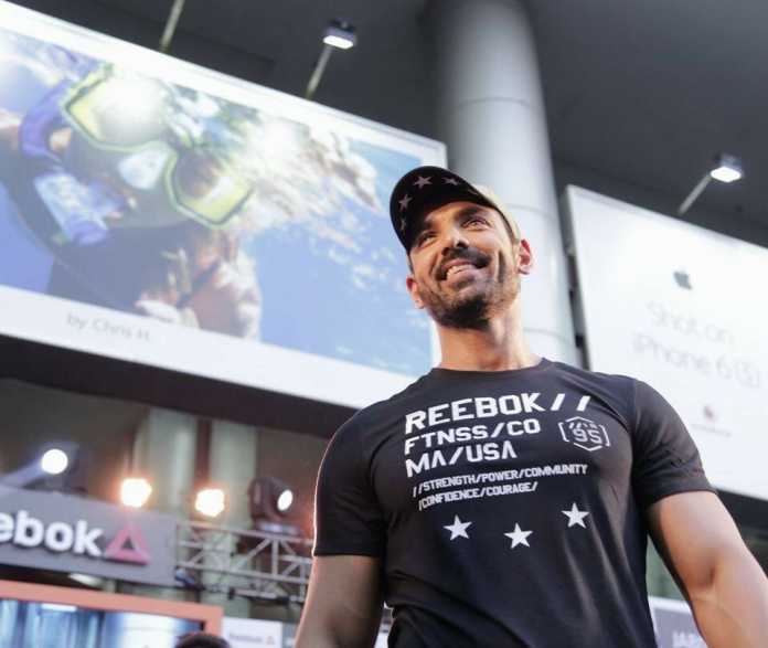 Reebok India Brand Ambassador John Abraham during an exclusive fitness masterclass organized by Reebok India in association with Jabong..