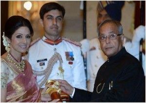 Sridevi receiving the award/facebook