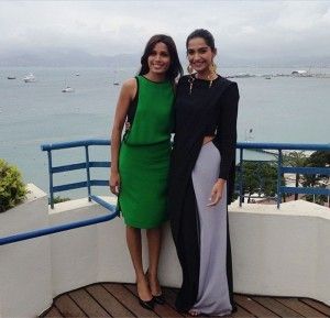 Sonam Kapoor and Freida Pinto at Cannes