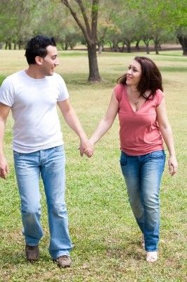 Couple having a good time