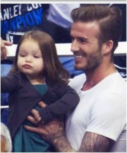 David Beckham with daughter Harper