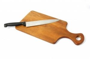 Knives and chopping board