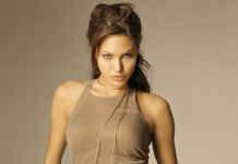 Angelina Jolie goes braless