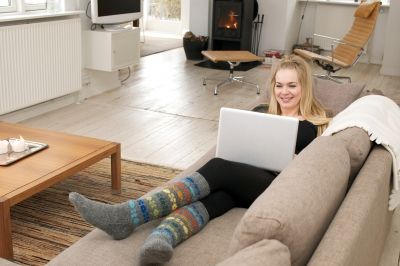 A lady working from home