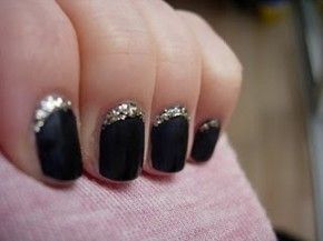 Glittery Moon Nail Art