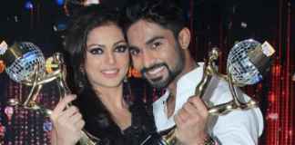 Drashti and Salman with their Jhalak trophies