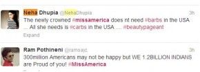 Tweets supoorting Nina Davuluri