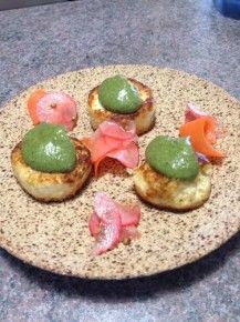 Palak Paneer with Indian Pickled Baby Vegetables and Bagel Crisp