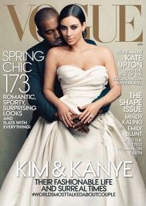  Kim Kardashian and Kanye West  on Vogue Cover