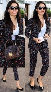 Freida Pinto's printed suit look at Cannes