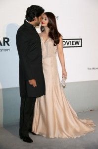 Abhishek and Aishwarya at amfAR gala, Cannes 2014