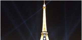 Kim posing in front of Eiffel Tower/instagram