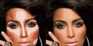 Kim Kardashian's perfectly contoured face