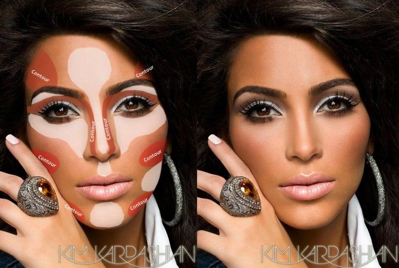 Kim Kardashian's perfectly contoured face