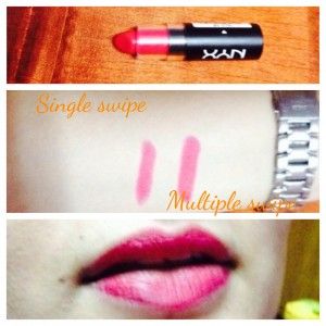 NYX Matte lipstick in Bloody Mary swatch