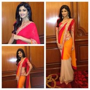 Shilpa Shetty in a saree from her new range