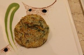 Potato and Squash Roesti, served with green yogurt sauce