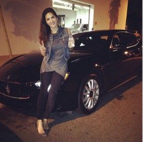 Sunny Leone with her Maserati