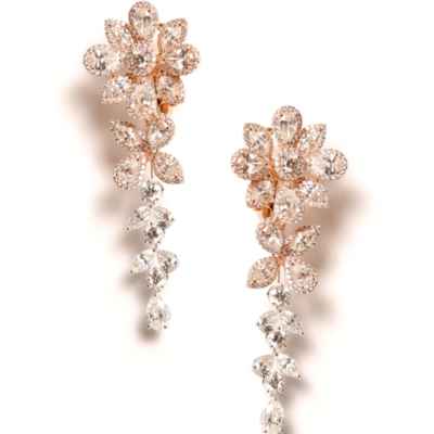 Rose & white gold diamond earrings by Entice