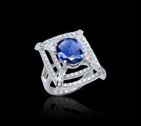 Blue cocktail ring