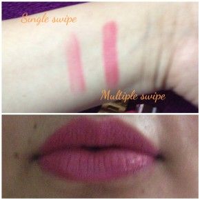 Swatches Colorbar Matte touch lipstick in Fairy Tale