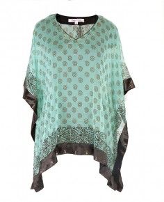 Green Printed Kaftan by Trendy Divva