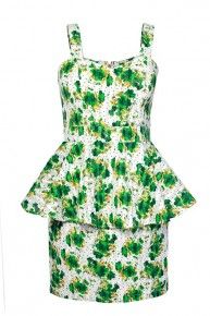 Bright Flowery Peplum Dress