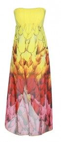 Feather Printed Gown