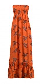 Orange bird print maxi