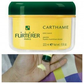 Rene Furterer Carthame gentle hydro-nutritive mask, swatches of product