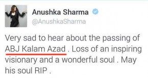 Anushka Sharma's tweet