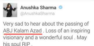 Anushka Sharma's tweet