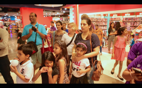 Parents and children at Hamleys