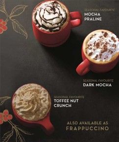 Season Beverages for Christmas at Starbucks