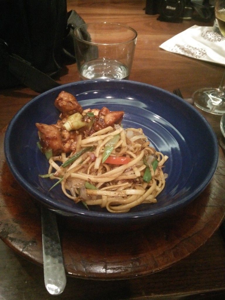 Noodles and Kung Pao chicken