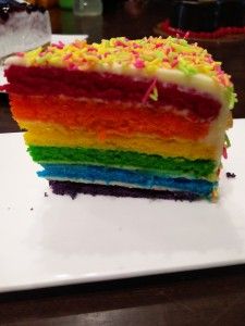 Rainbow cake at El Posto