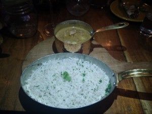 Chicken pot pie with herbed rice