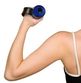 hand with dumbbell,isolated on white,clipping path included