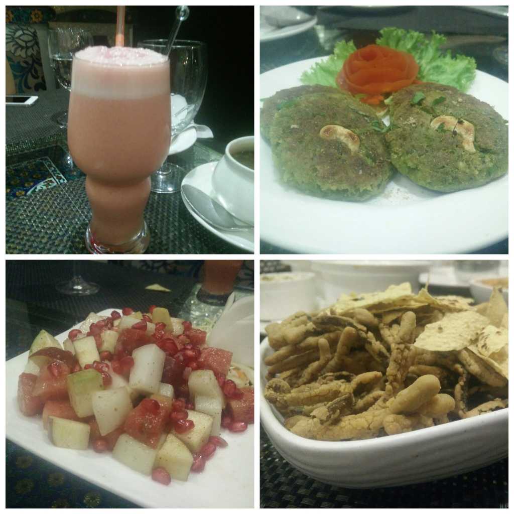 Fruit punch, naayab tikki, fruit chaat, kurkuri bhindi