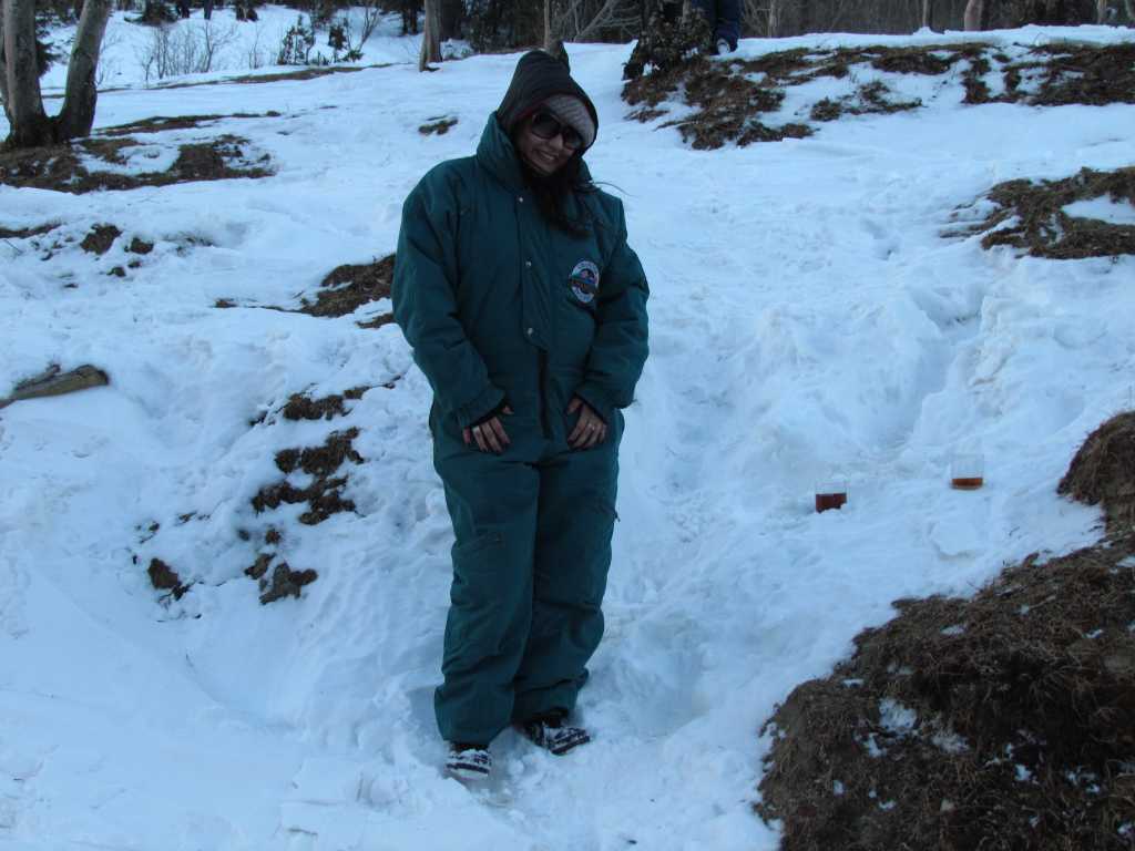 Posing in the snow in Manali