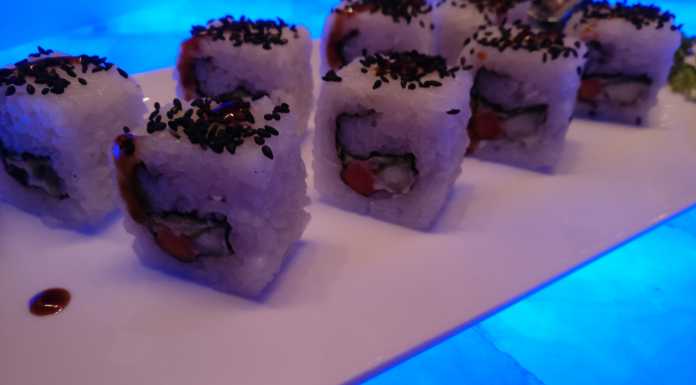 The vegetarian sushi at The Orb