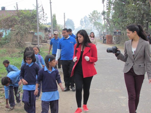 Ayu Tripathi in her cleanliness drive