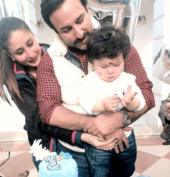 Taimur with mom and dad
