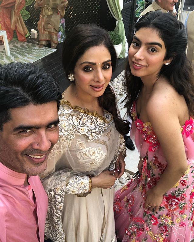 Manish with Sridevi and daughter Khushi