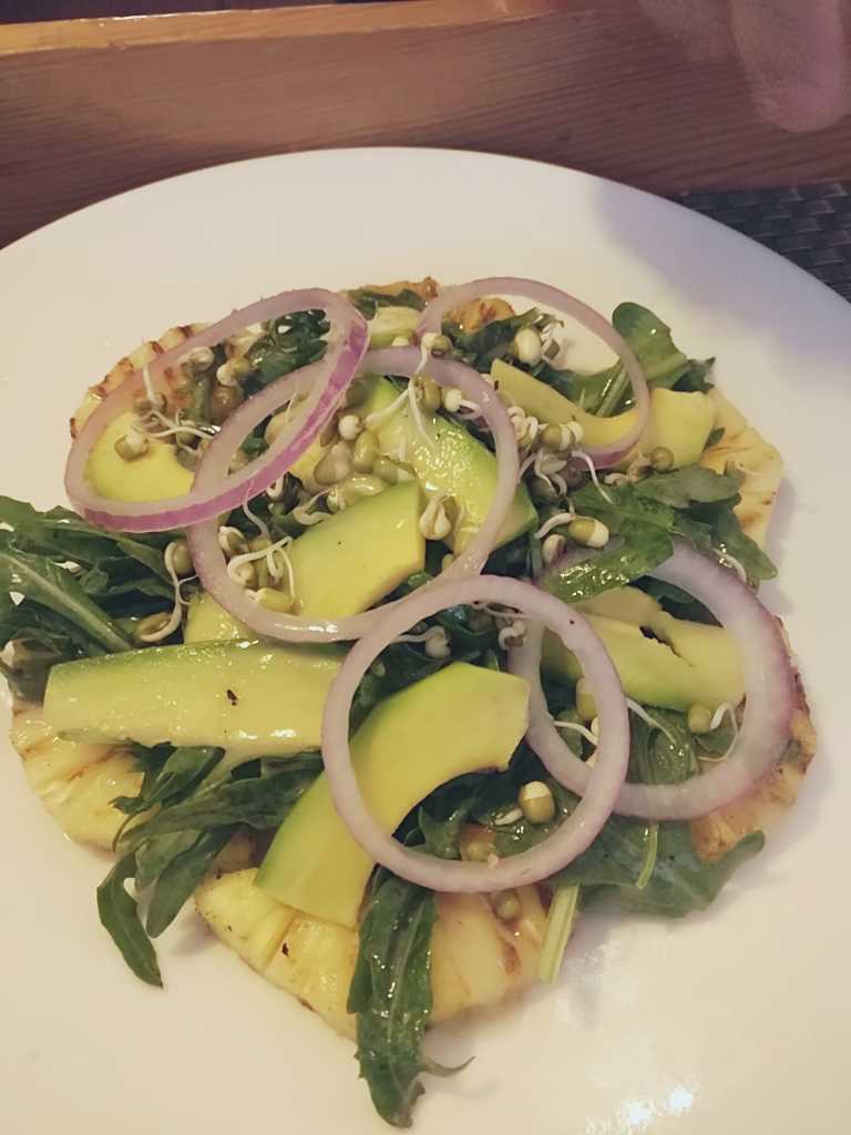 Grilled Pineapple and avocado salad