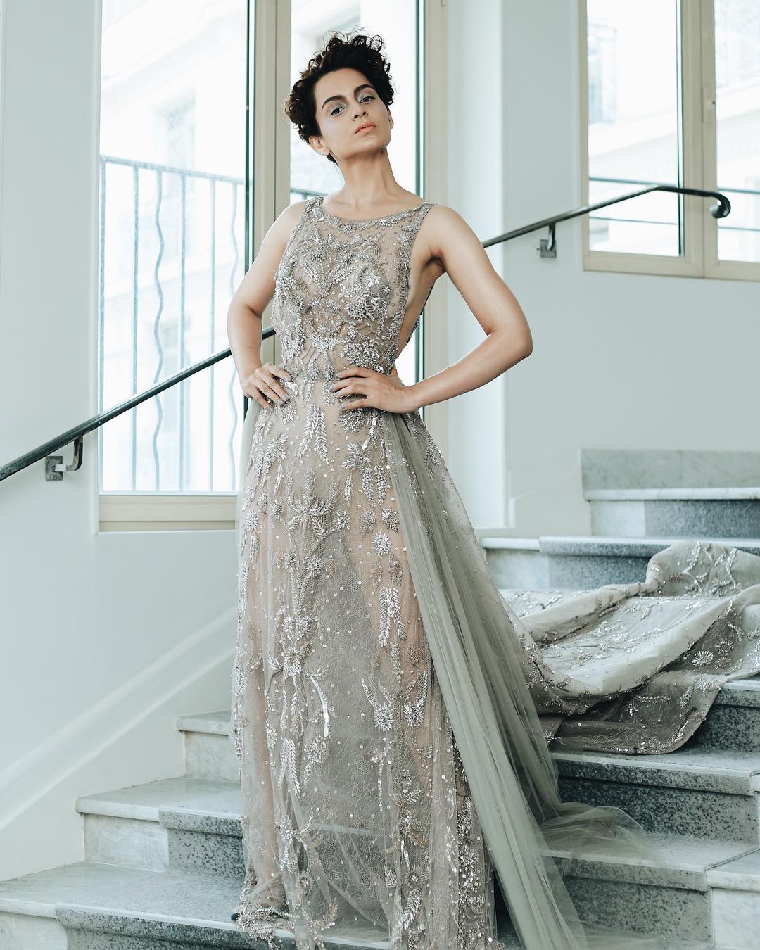 Kangana Ranaut  in a long, trailing gown