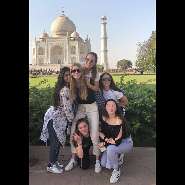 Suhana with friends at Taj Mahal