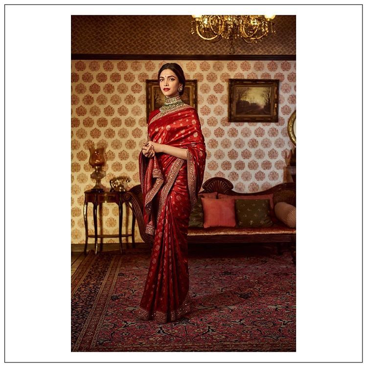The beautiful red saree