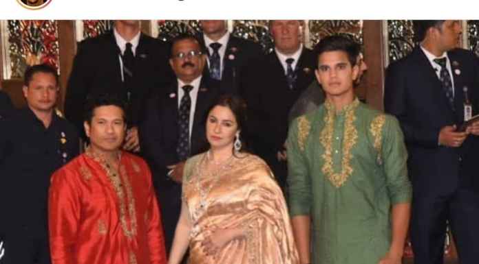 Sachin Tendulkar with family