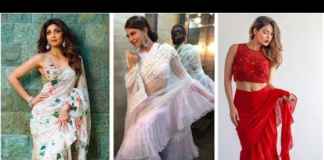 Ruffle saree